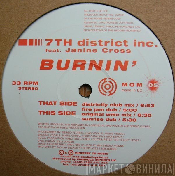 7th District Inc., Janine Cross - Burnin'