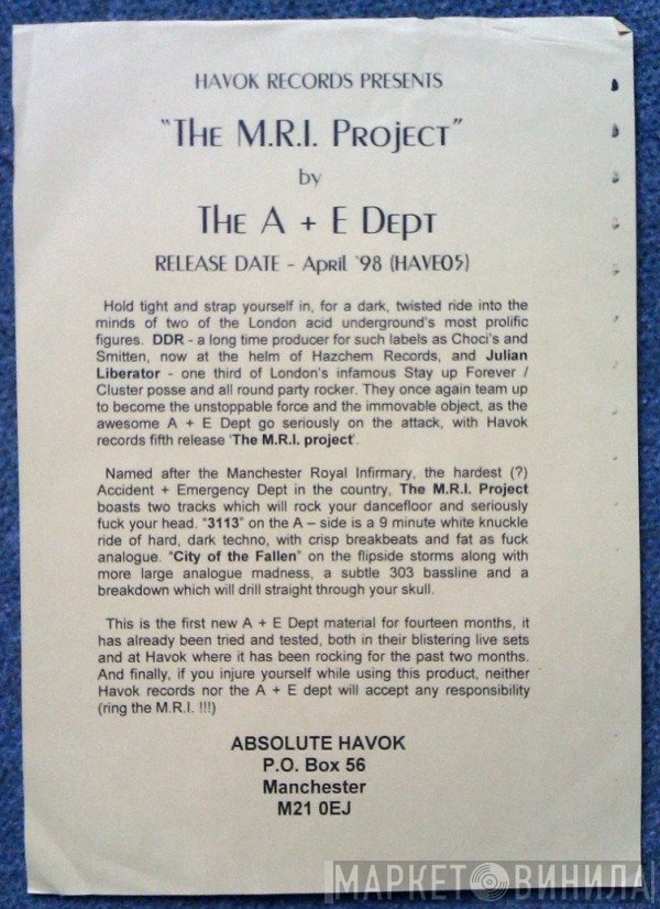 A+E Dept - The M.R.I. Project
