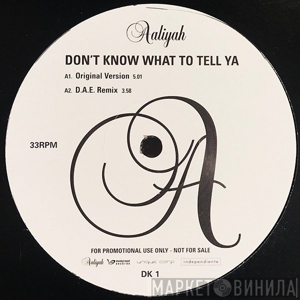 Aaliyah - Don't Know What To Tell Ya