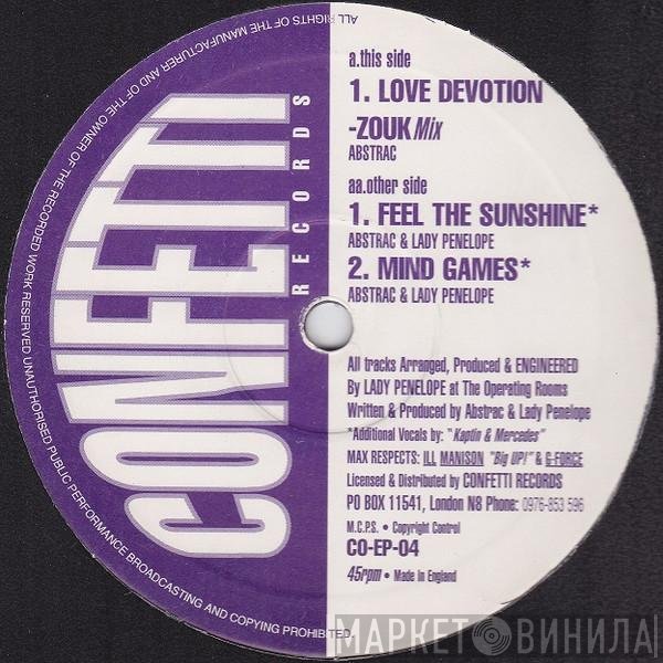 Abstrac, Lady Penelope - Love Devotion / Feel The Sunshine / Mind Games