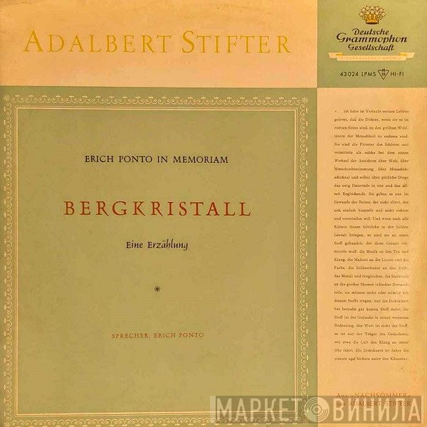 Adalbert Stifter, Erich Ponto - Bergkristall (Eine Erzählung)