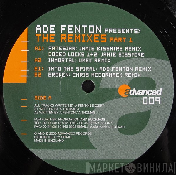 Ade Fenton  - Ade Fenton Presents: The Remixes (Part 1)