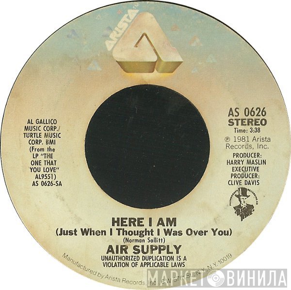 Air Supply - Here I Am (Just When I Thought I Was Over You)