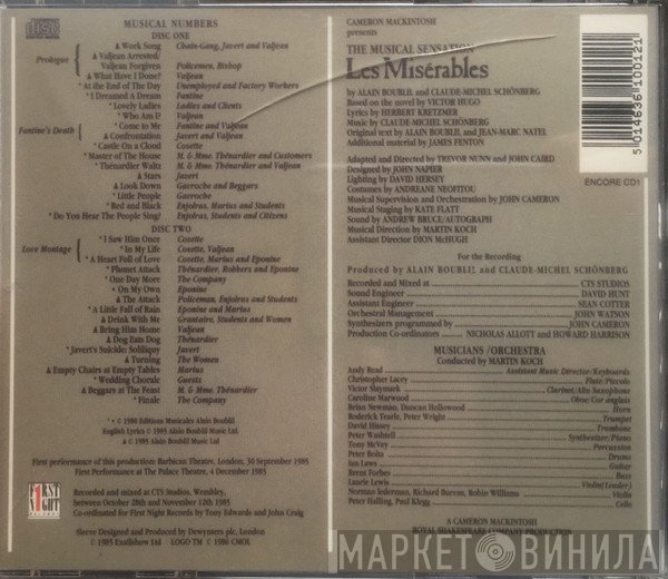 Alain Boublil, Claude-Michel Schönberg - Les Misérables - The Original London Cast