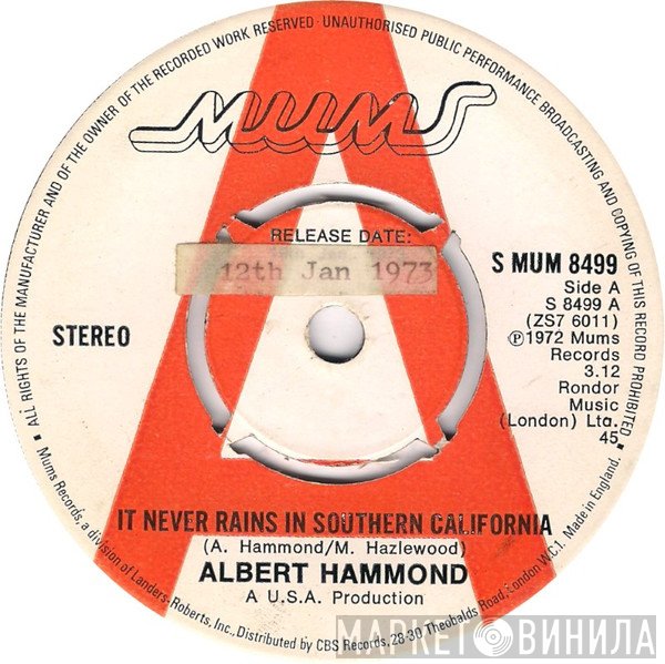 Albert Hammond  - It Never Rains In Southern California