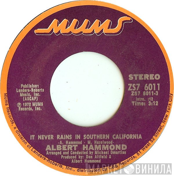 Albert Hammond  - It Never Rains In Southern California