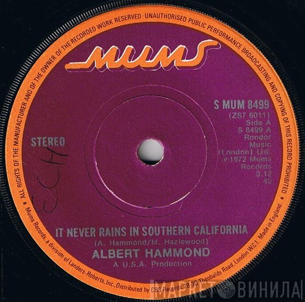 Albert Hammond - It Never Rains In Southern California