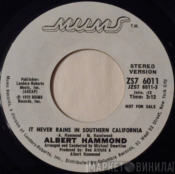 Albert Hammond  - It Never Rains In Southern California