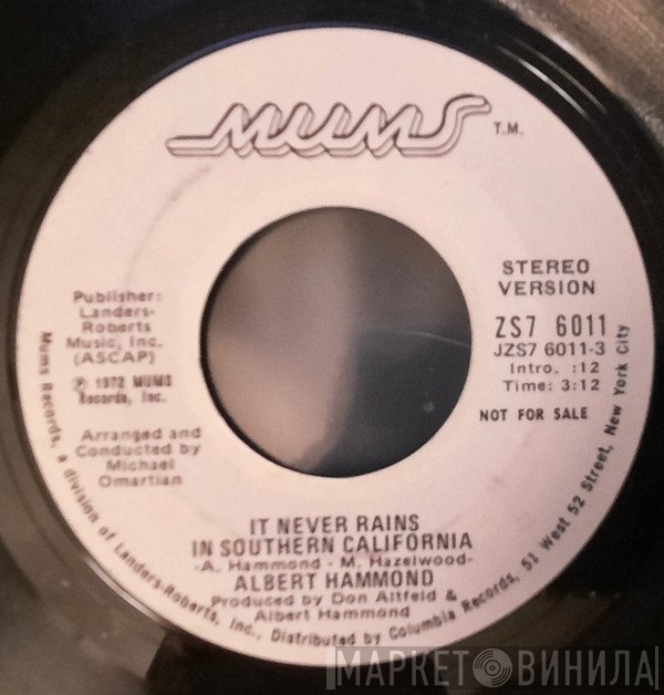 Albert Hammond  - It Never Rains In Southern California