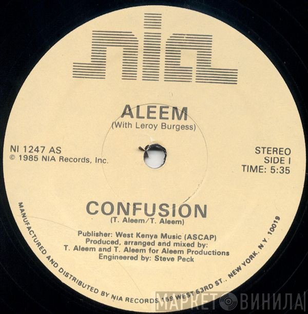 Aleem With Leroy Burgess  - Confusion