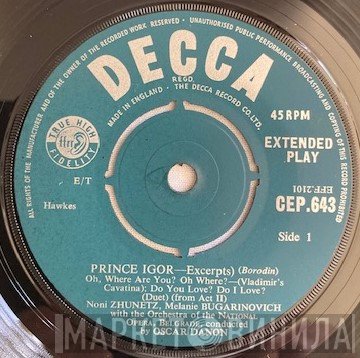 Alexander Borodin, Oskar Danon, Melanija Bugarinović, Noni Jeronim Žunec, Orkestar Beogradske Opere, Valerija Heybal - Prince Igor - Excerpts