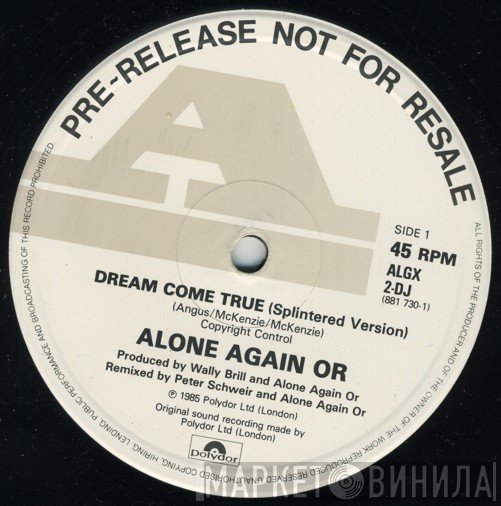 Alone Again Or - Dream Come True