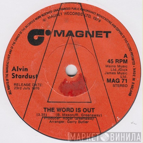 Alvin Stardust - The Word Is Out