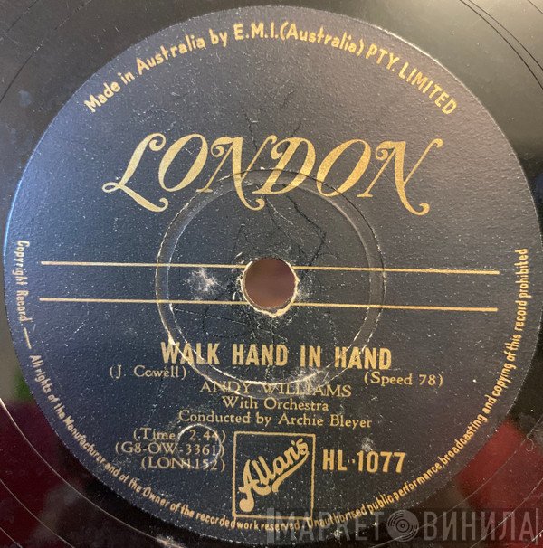 Andy Williams  - Walk Hand In Hand / Not Anymore