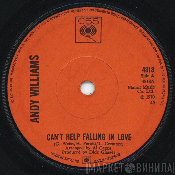 Andy Williams  - Can't Help Falling In Love