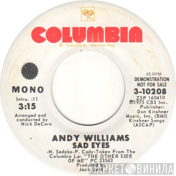 Andy Williams  - Sad Eyes