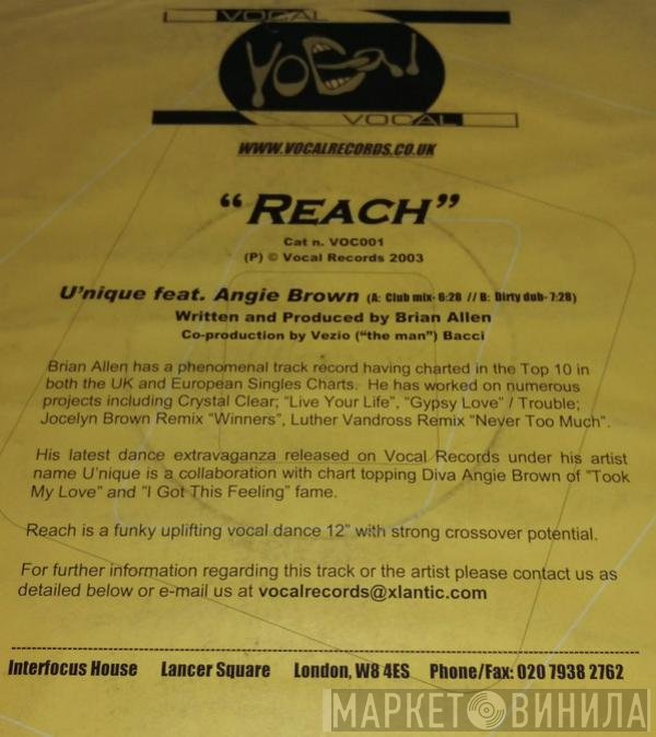 Angie Brown, U'nique - Reach