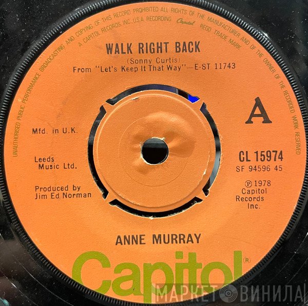 Anne Murray - Walk Right Back