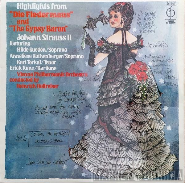 Anneliese Rothenberger, Wiener Philharmoniker, Hilde Güden, Karl Terkal, Erich Kunz, Heinrich Hollreiser, Johann Strauss Jr. - Highlights From "Die Fledermaus" And "The Gypsy Baron"