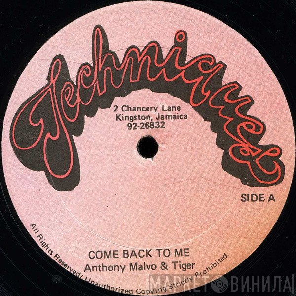 Anthony Malvo & Tiger  - Come Back To Me