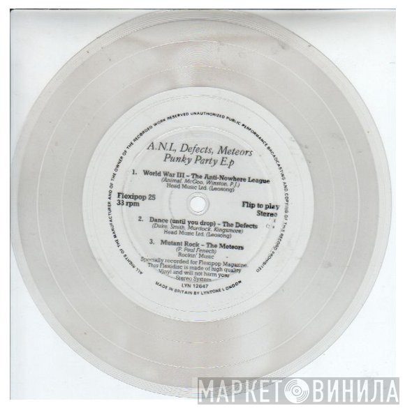 Anti-Nowhere League, The Defects, The Meteors  - Punky Party E.p.