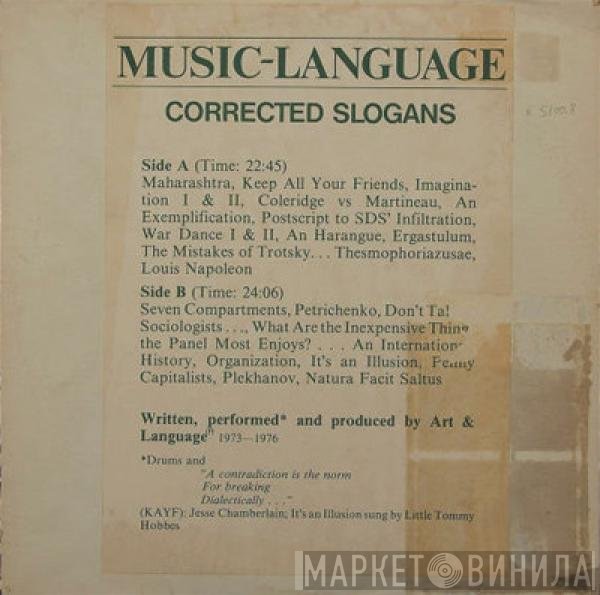 Art & Language  - Music-Language: Corrected Slogans