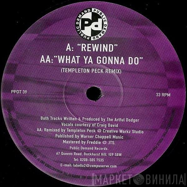 Artful Dodger Presents Craig David  - Rewind