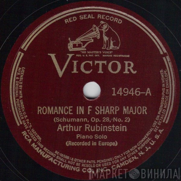 Arthur Rubinstein  - Romance In F Sharp Major / Rhapsody In G Minor
