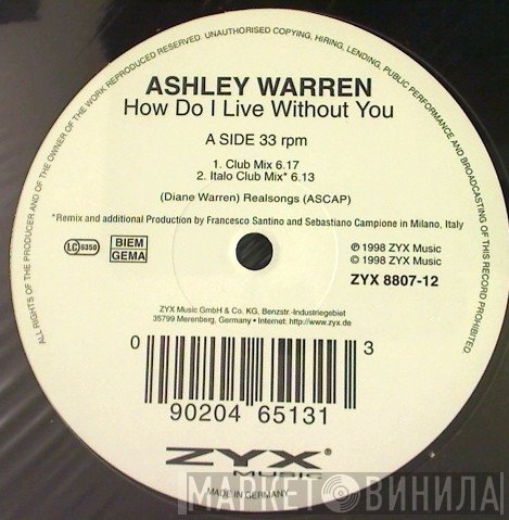 Ashley Warren  - How Do I Live Without You