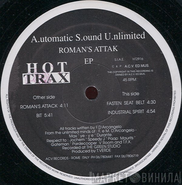 Automatic Sound Unlimited  - Roman's Attak EP