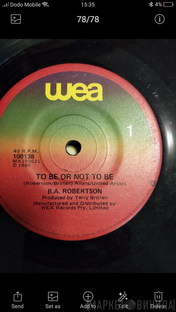 B. A. Robertson  - To Be Or Not To Be