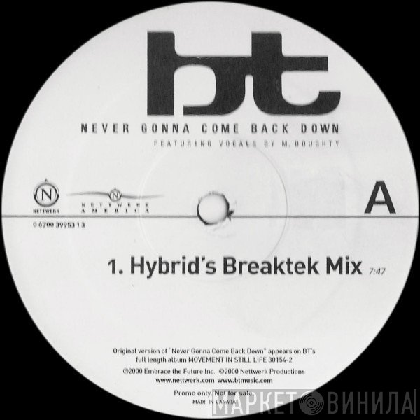 BT - Never Gonna Come Back Down