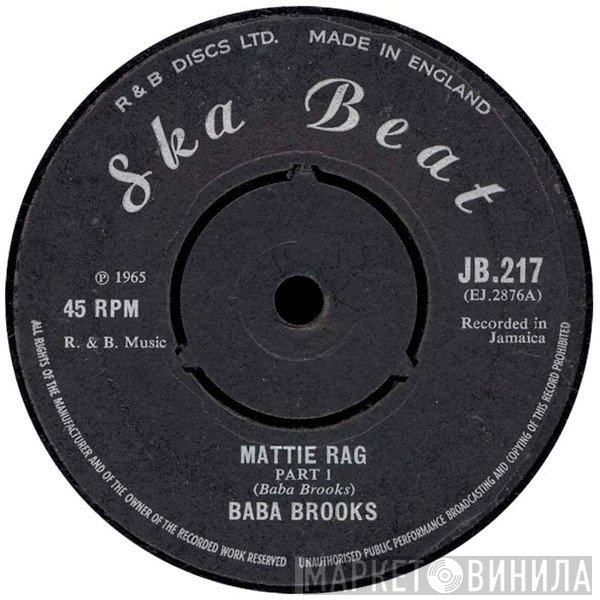 Baba Brooks / Lord Tanamo  - Mattie Rag Part 1 / Mattie Rag Part 2