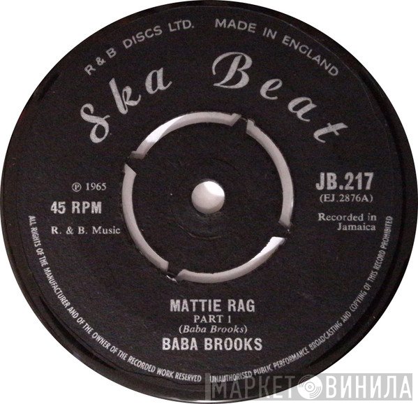Baba Brooks / Lord Tanamo  - Mattie Rag Part 1 / Mattie Rag Part 2