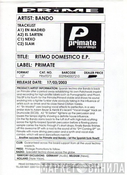 Bando  - Ritmo Domestico