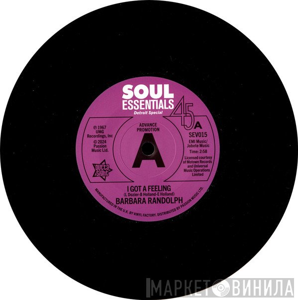 Barbara Randolph - I Got A Feeling / My Love Is Your Love (Forever)