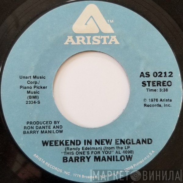 Barry Manilow  - Weekend In New England