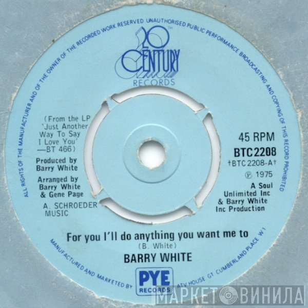 Barry White - For You I'll Do Anything You Want Me To