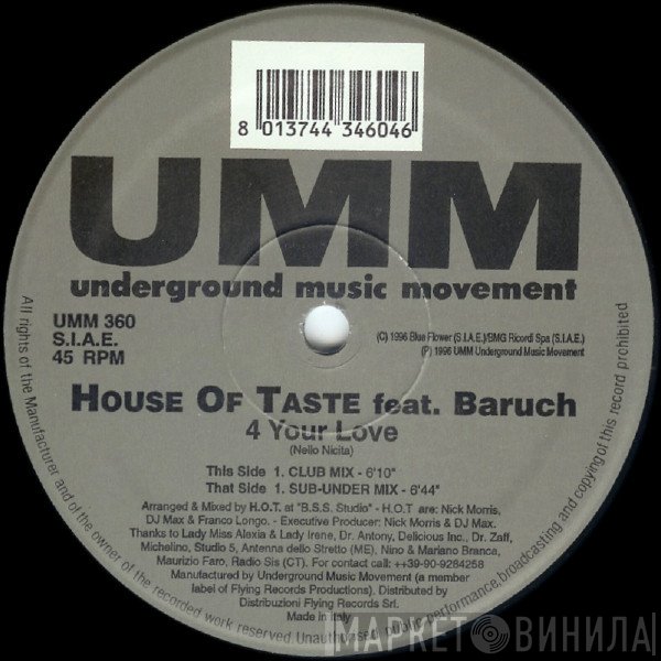 Baruch, House Of Taste - 4 Your Love