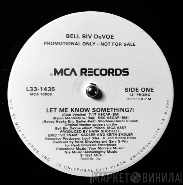 Bell Biv Devoe  - Let Me Know Something?!