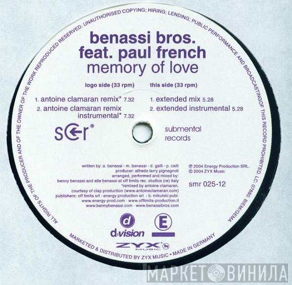 Benassi Bros., Paul French  - Memory Of Love