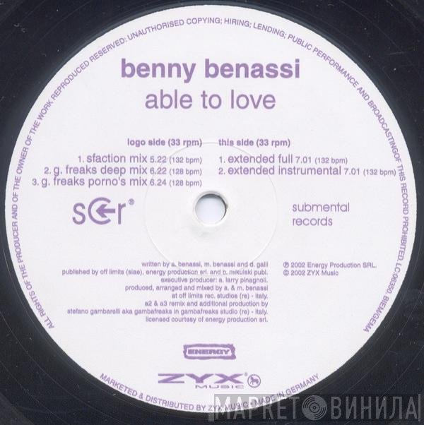 Benny Benassi  - Able To Love