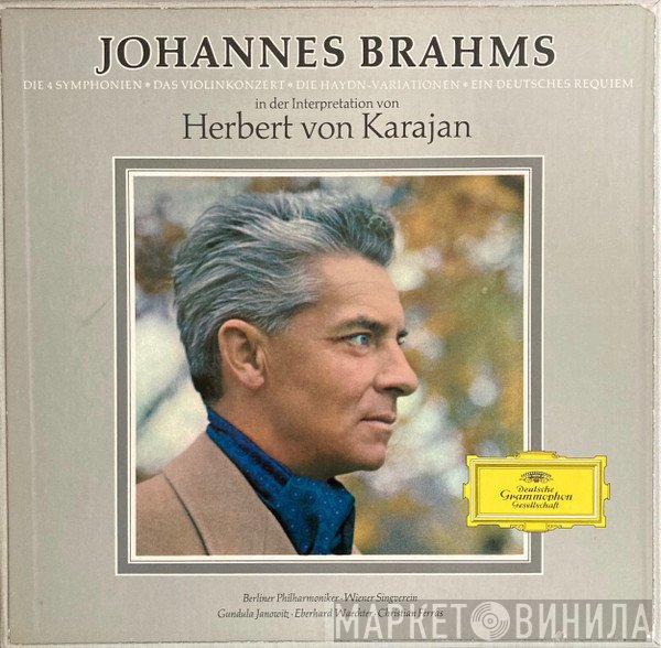 Berliner Philharmoniker, Herbert von Karajan, Johannes Brahms, Wiener Singverein, Gundula Janowitz, Eberhard Wächter, Christian Ferras - Die 4 Symphonien · Das Violinkonzert · Die Haydn-Variationen · Ein Deutsches Requiem