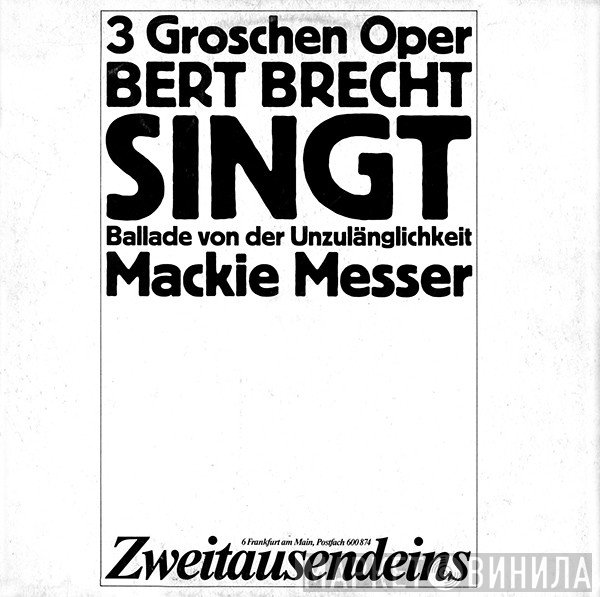Bertolt Brecht  - 3 Groschen Oper