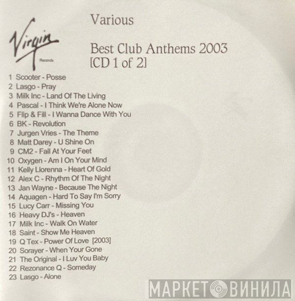  - Best Club Anthems 2003