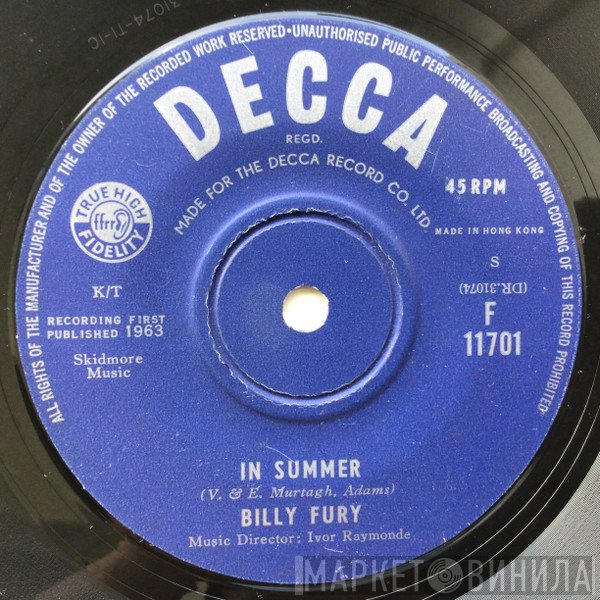 Billy Fury  - In Summer