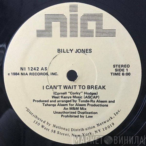 Billy Jones - I Can't Wait To Break