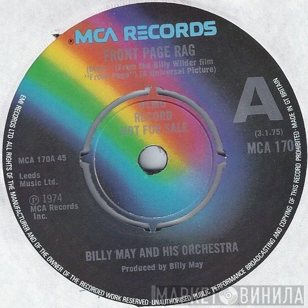 Billy May And His Orchestra  - Front Page Rag