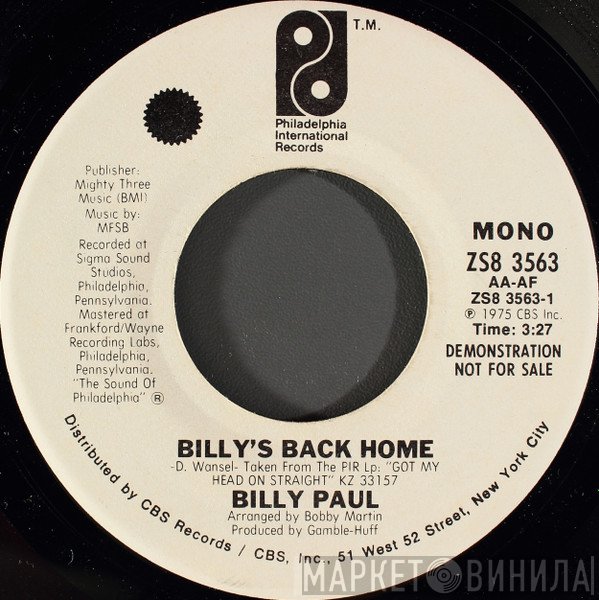 Billy Paul - Billy's Back Home
