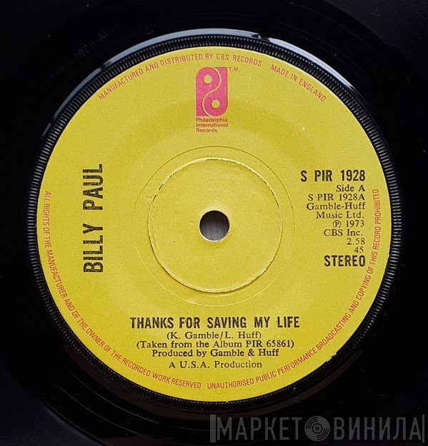 Billy Paul - Thanks For Saving My Life